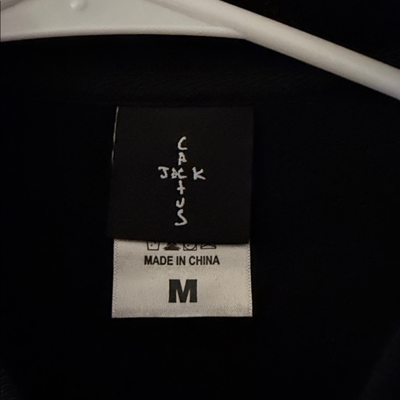 Cactus Jack Mens Black Stitched Crewneck Travis Scott World Crewneck - Picture 3 of 3